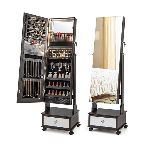 3-in-1 Jewelry Armoire with Full-Length Mirror – 62.5"