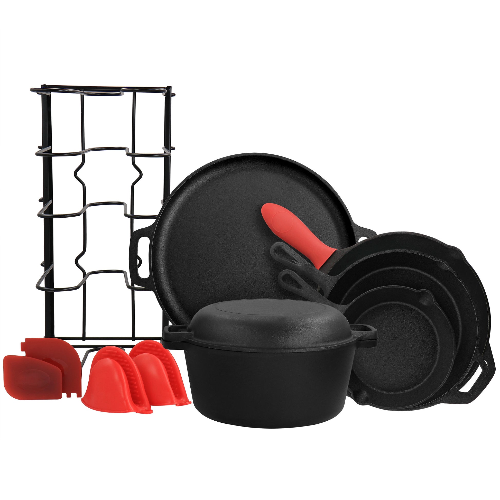 MegaChef 12-Piece Pre-Seasoned Cast Iron Set