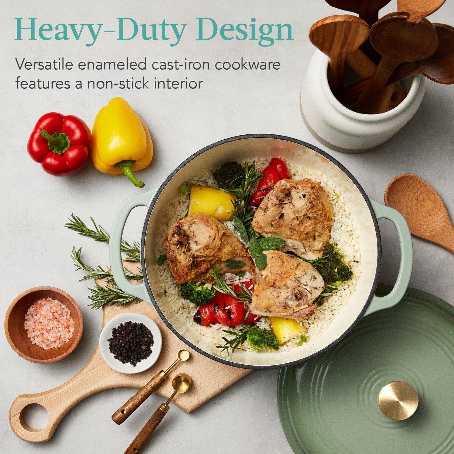6-Quart Family-Sized Enameled Cast Iron Dutch Oven