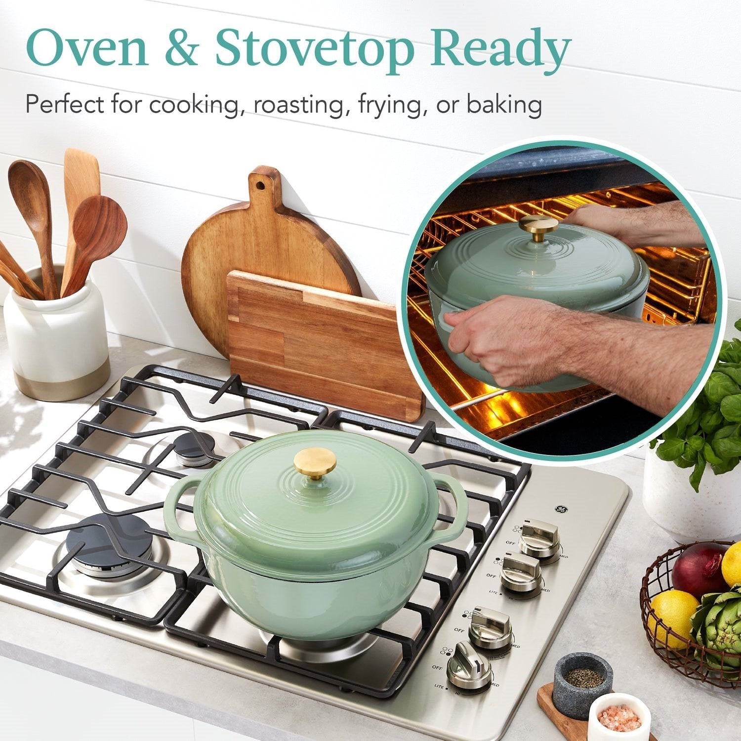 6-Quart Family-Sized Enameled Cast Iron Dutch Oven