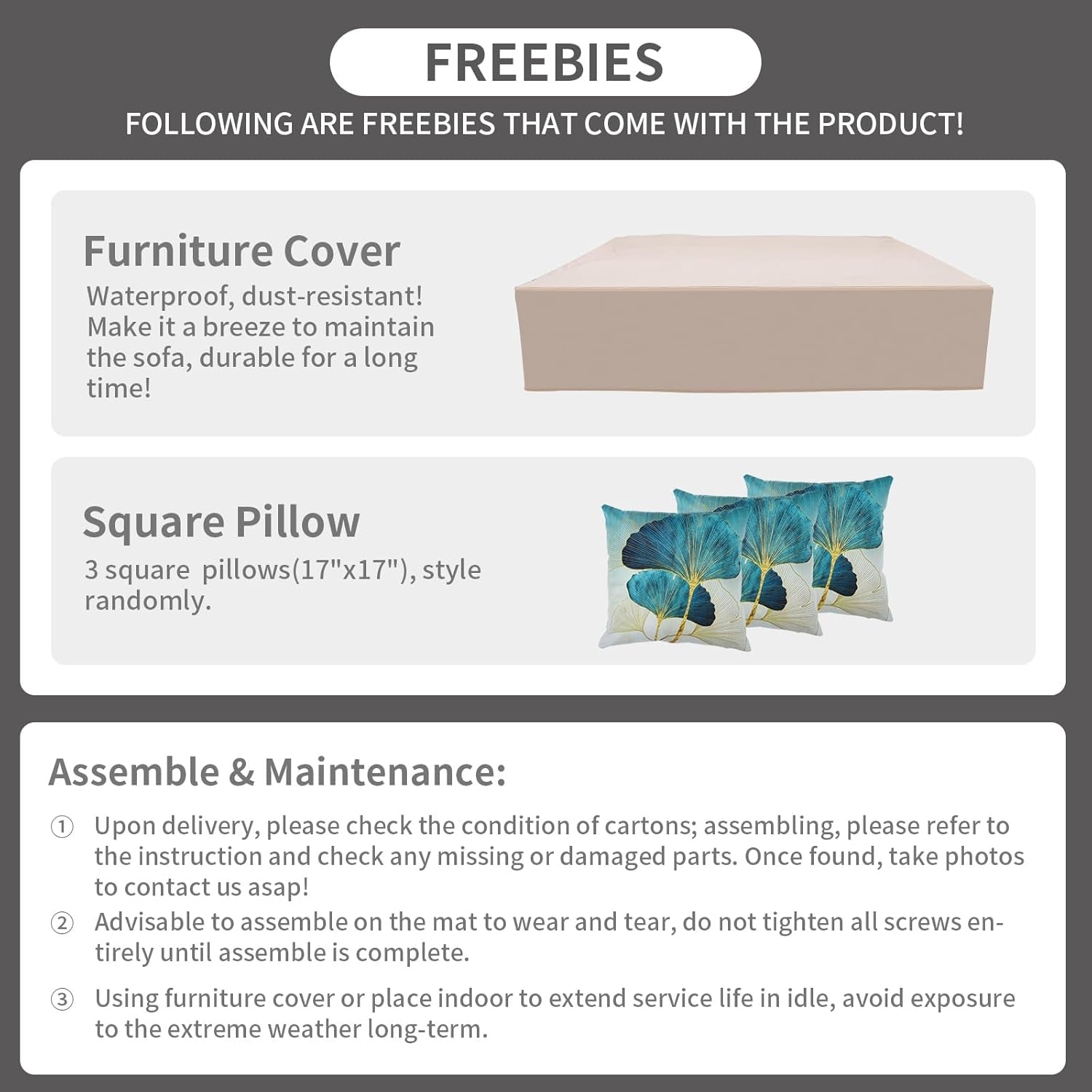 9-Piece Outdoor Sectional Wicker Furniture Set Patio Furniture Conversation Couch Set Large-Size Storage Table with Thicken(5") Anti-Slip Light Grey Cushions Cover