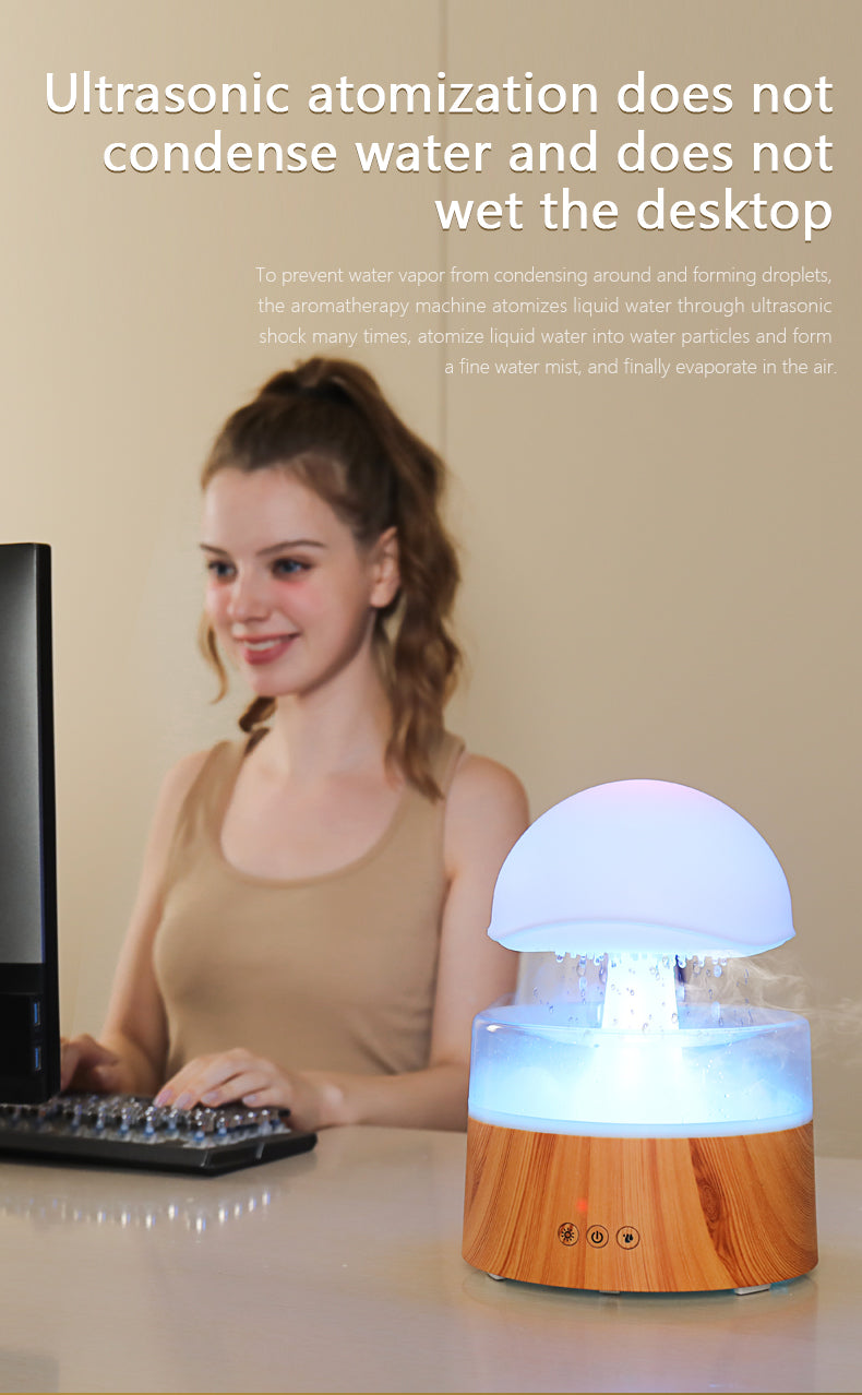 Rain Cloud Humidifier & Aromatherapy Diffuser – Whimsical 2-in-1 Wellness Companion