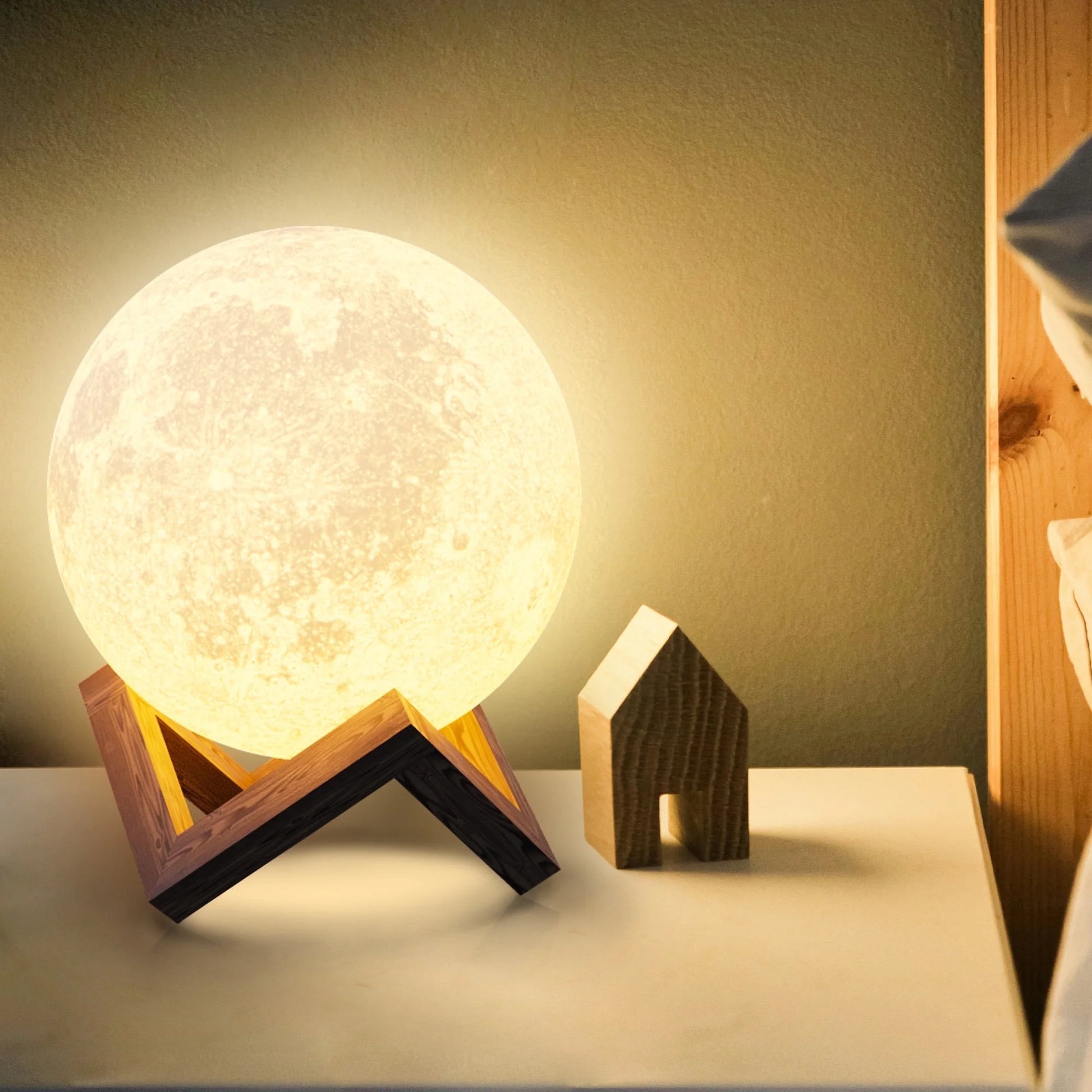 Moonlight Night Light for Kids Adults, 4Inch/3D Printing Moon Lamp Night Lamp for Bedroom Decor, 16 Color Moon Decor for Kids Bedroom Decor